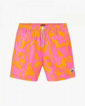 JOTT Intense Pink/Apricot Biarritz Camo メンズ Swim Shorts 暗青 | ZUM-1419