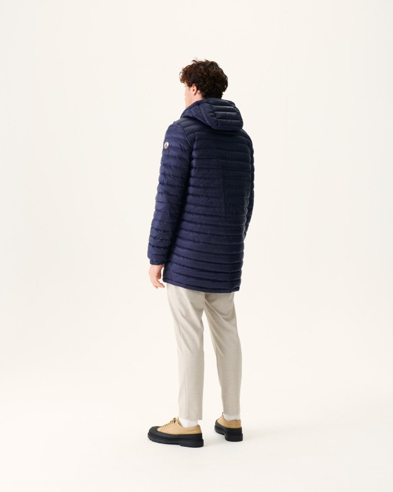 JOTT Amsterdam Long Reversible フード付き メンズ パファージャケット ネイビー | IWK-2942