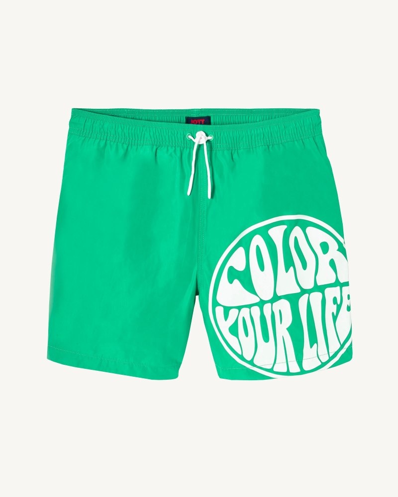 JOTT Biarritz メンズ Swim Shorts 緑 白 | WST-9150