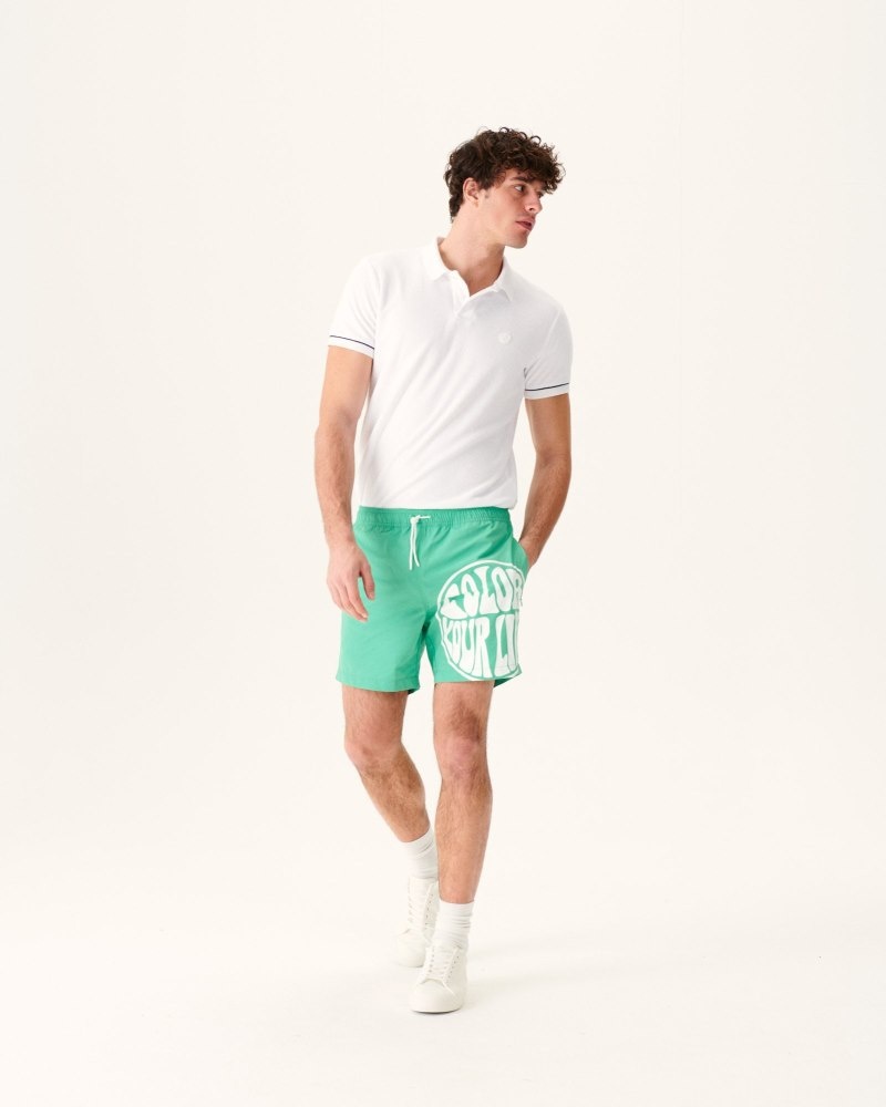 JOTT Biarritz メンズ Swim Shorts 緑 白 | WST-9150