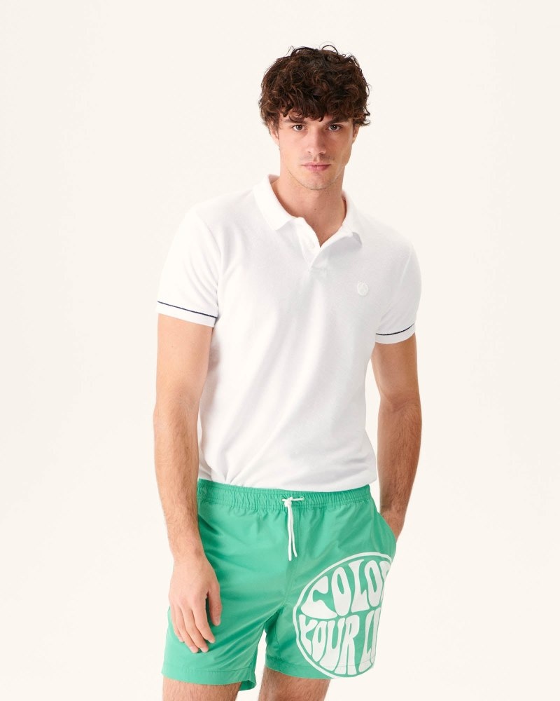 JOTT Biarritz メンズ Swim Shorts 緑 白 | WST-9150