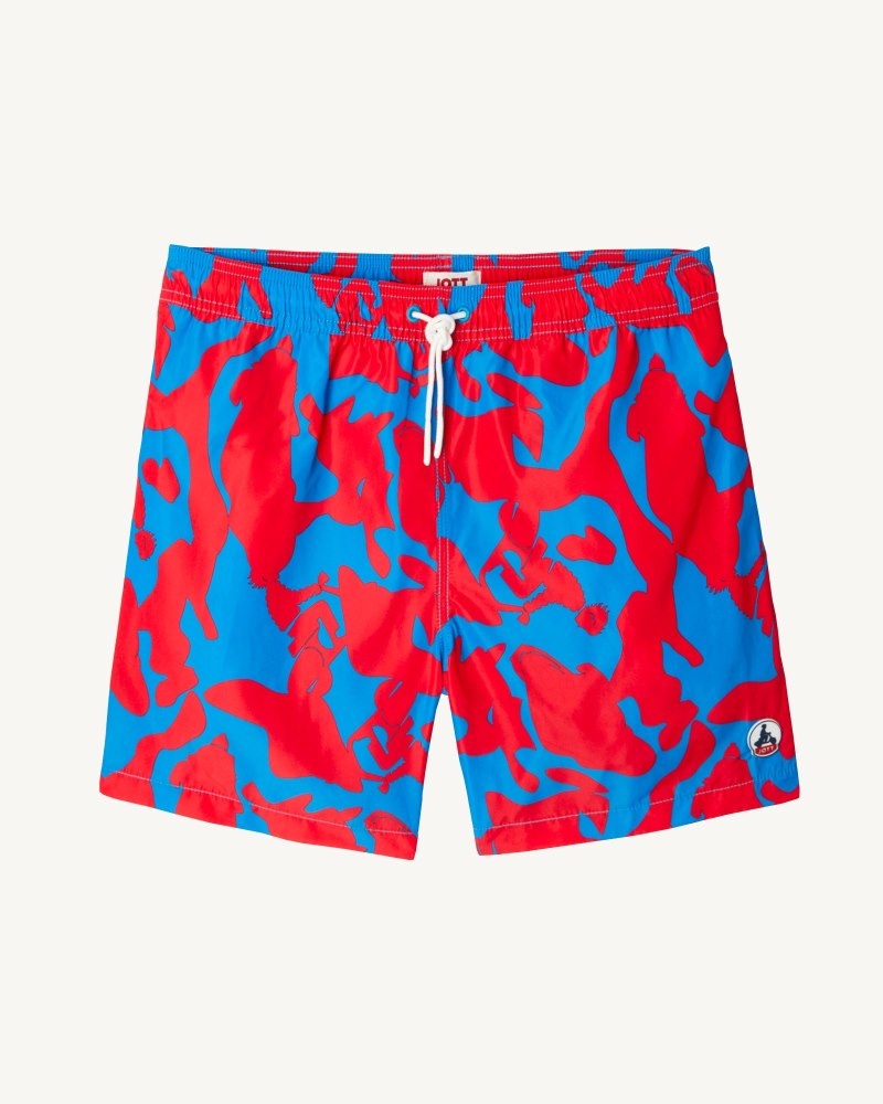 JOTT Biarritz メンズ Swim Shorts 迷彩 青 赤 | ROZ-6331