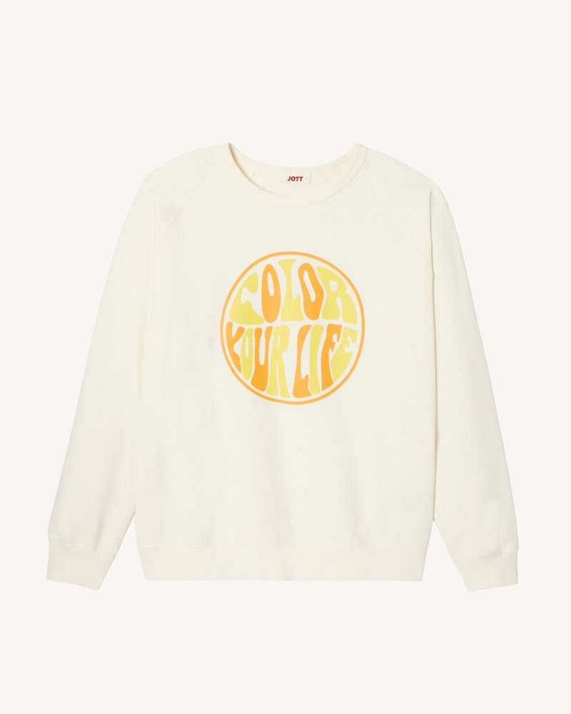 JOTT Camino Organic Cotton メンズ スウェットシャツ Off-white | JWU-4739