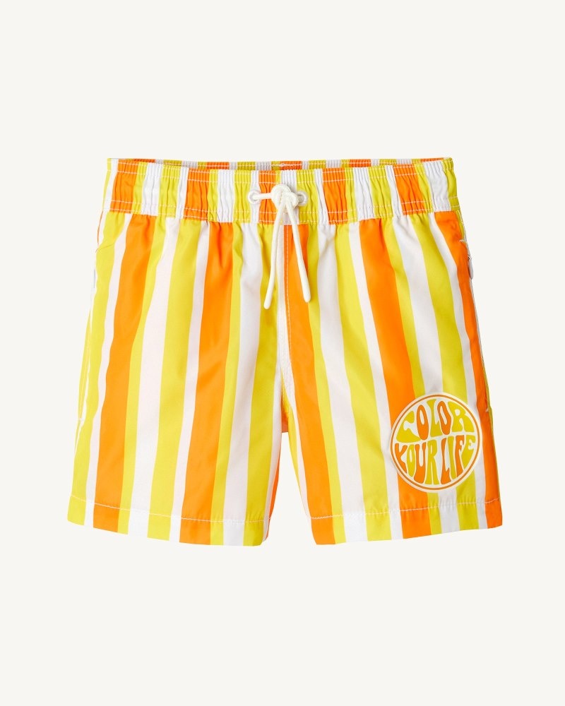 JOTT Cassis Stripe キッズ Swim Shorts レモン 白 | YFG-5690