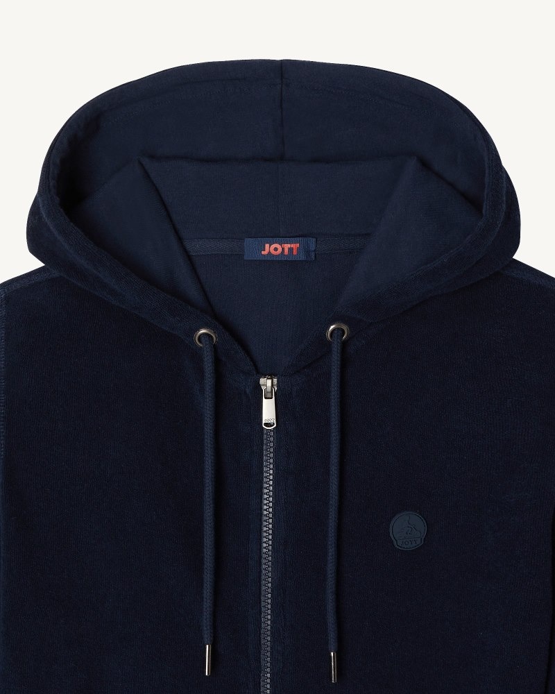 JOTT Corail Zipped Terrycloth レディース ジャケット ネイビー | JXR-1941