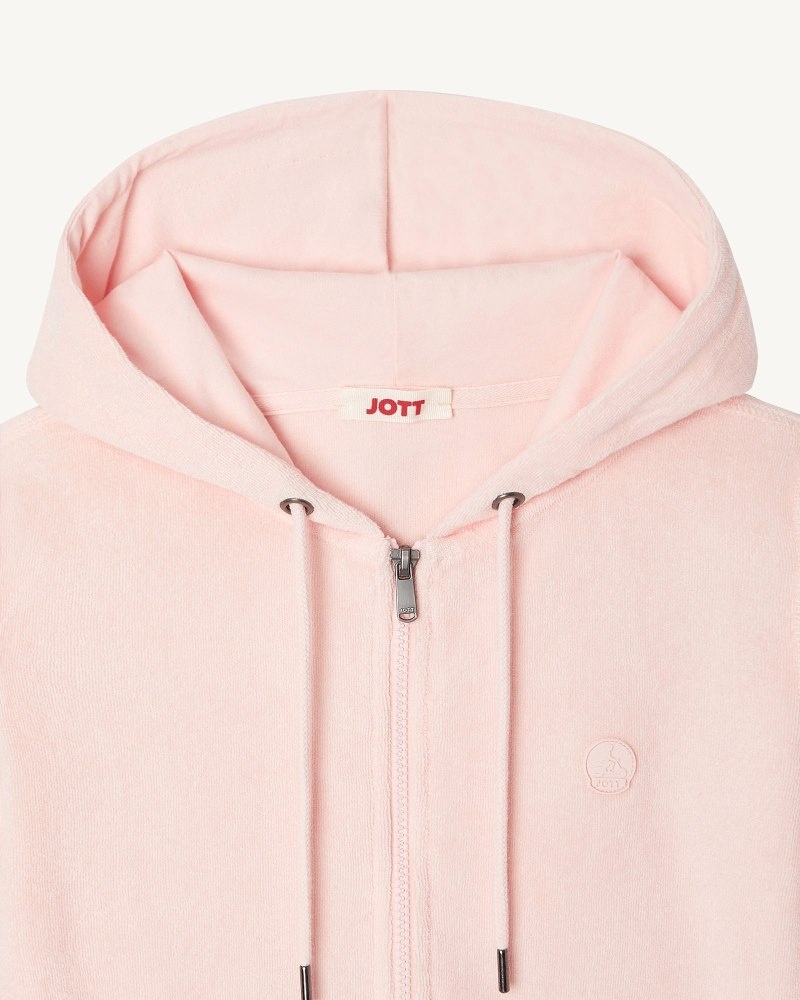 JOTT Corail Zipped Toweling レディース ジャケット ライトピンク | WEU-4561