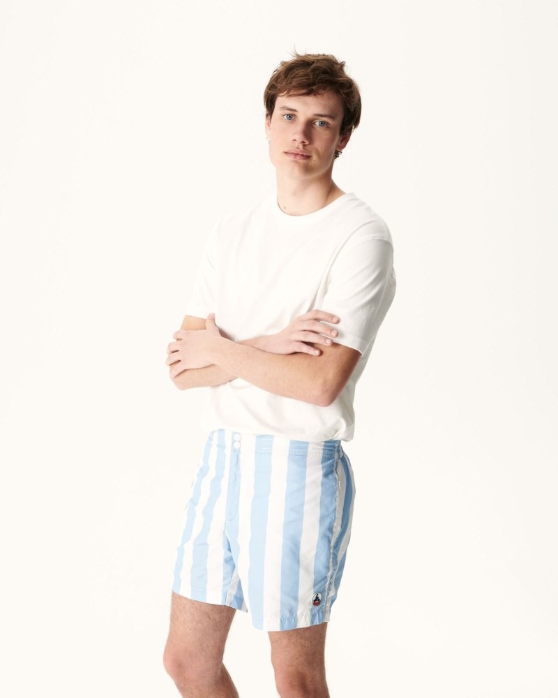 JOTT Deauville Stripe メンズ Swim Shorts 赤 白 | QGH-4797