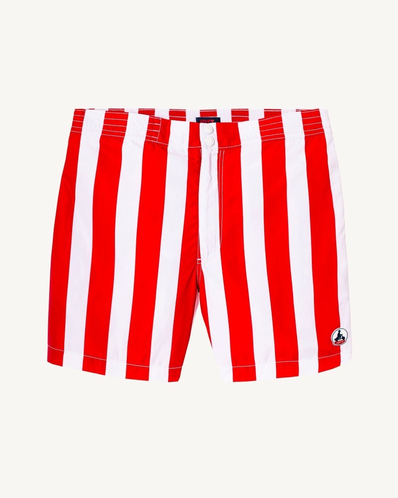 JOTT Deauville メンズ Swim Shorts 赤 白 | LRL-3932