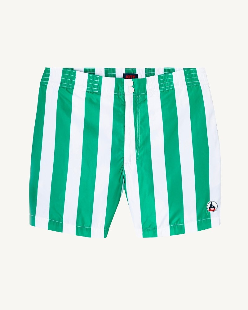 JOTT Deauville メンズ Swim Shorts 緑 白 | MPE-2973