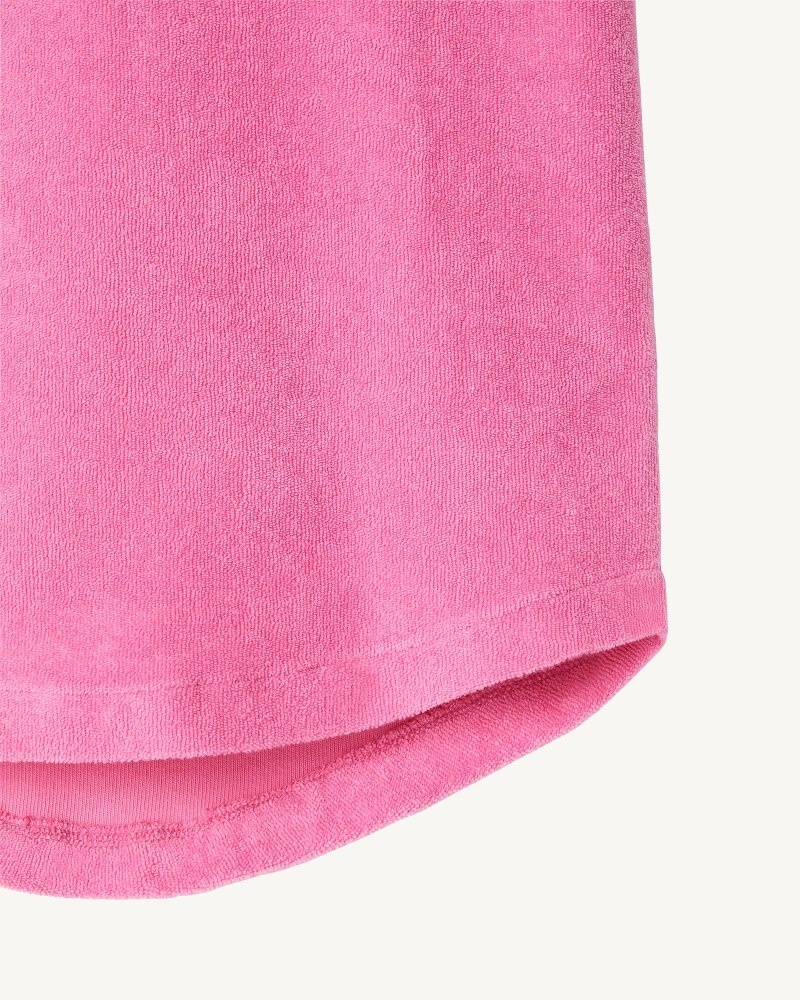 JOTT Mini Hot Pink フード付き Cotton Terry キッズ ドレス 白 | YPR-3819